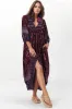Boheme Midi Dress - Piping Defined Bust Slimline Smock Dress In Sadie Print sold by Salty Crush