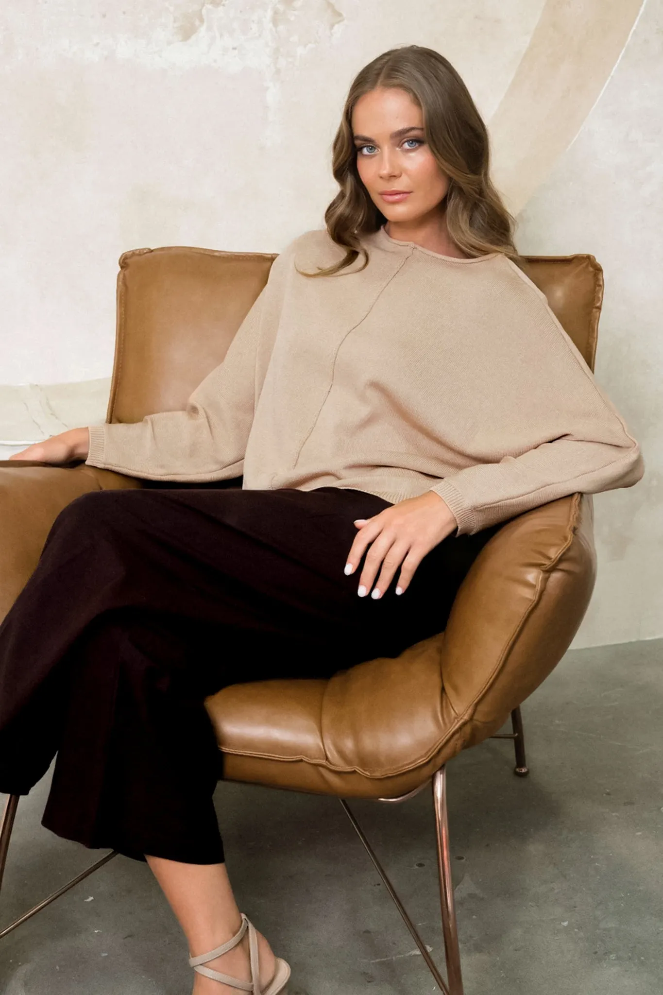 Sully Jumper - Crinkle Center Seam Jumper in Mocha sold by Salty Crush product image thumbnail 2