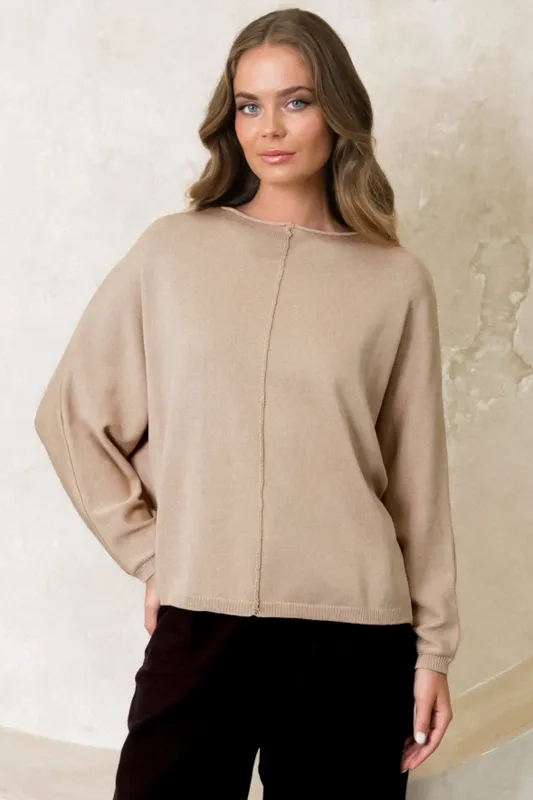 Sully Jumper - Crinkle Center Seam Jumper in Mocha sold by Salty Crush