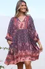 Adela Mini Dress - Oversized Smock Dress with Batwing Sleeves in Dancing Daisy Print sold by Salty Crush