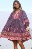 Adela Mini Dress - Oversized Smock Dress with Batwing Sleeves in Dancing Daisy Print sold by Salty Crush