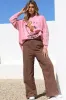 Yee-Haw Set - Graphic Long Sleeve Top and Pants with Stripe Accent in Pink sold by Salty Crush
