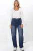 Luca Jeans - Whiskers Relaxed Barrel Jean in Dark Denim sold by Salty Crush