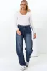 Luca Jeans - Whiskers Relaxed Barrel Jean in Dark Denim sold by Salty Crush