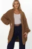 Ricki Cardigan - Open Front Chunky Knit Cardigan in Tan sold by Salty Crush