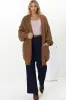 Ricki Cardigan - Open Front Chunky Knit Cardigan in Tan sold by Salty Crush
