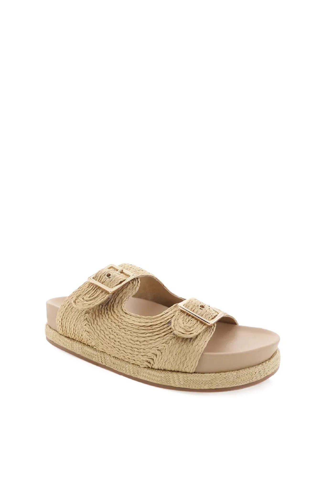 Juliet Sandals - Platform Slide in Natural Raffia sold by Salty Crush product image thumbnail 4