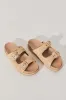 Juliet Sandals - Platform Slide in Natural Raffia sold by Salty Crush