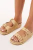 Juliet Sandals - Platform Slide in Natural Raffia sold by Salty Crush