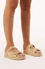 Juliet Sandals - Platform Slide in Natural Raffia sold by Salty Crush