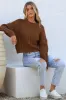 Maxton Jumper - Crew Neck Cable Knit Jumper in Coffee sold by Salty Crush
