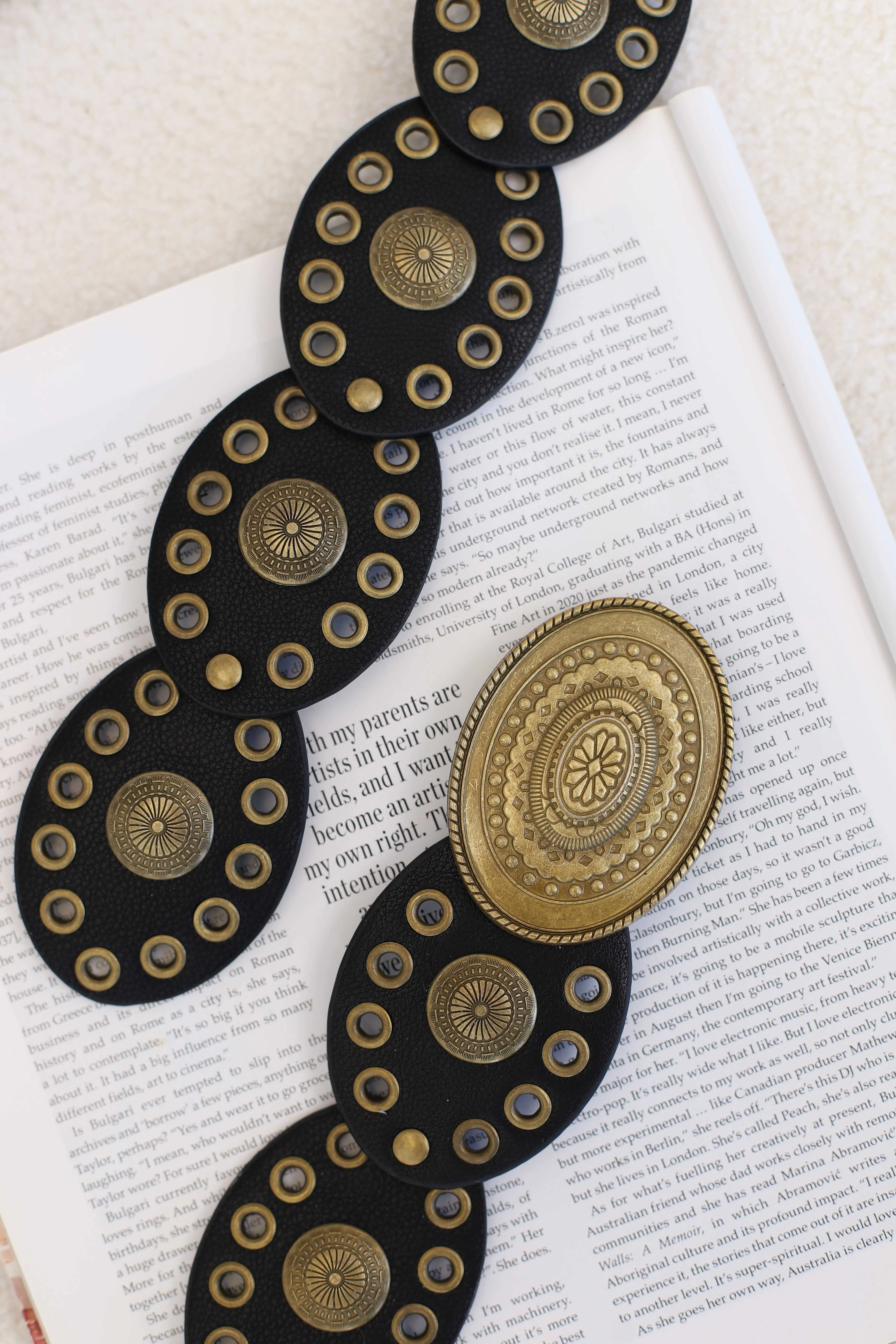 Slate Rivet Gold Buckle Belt - Black sold by Salty Crush product image thumbnail 5