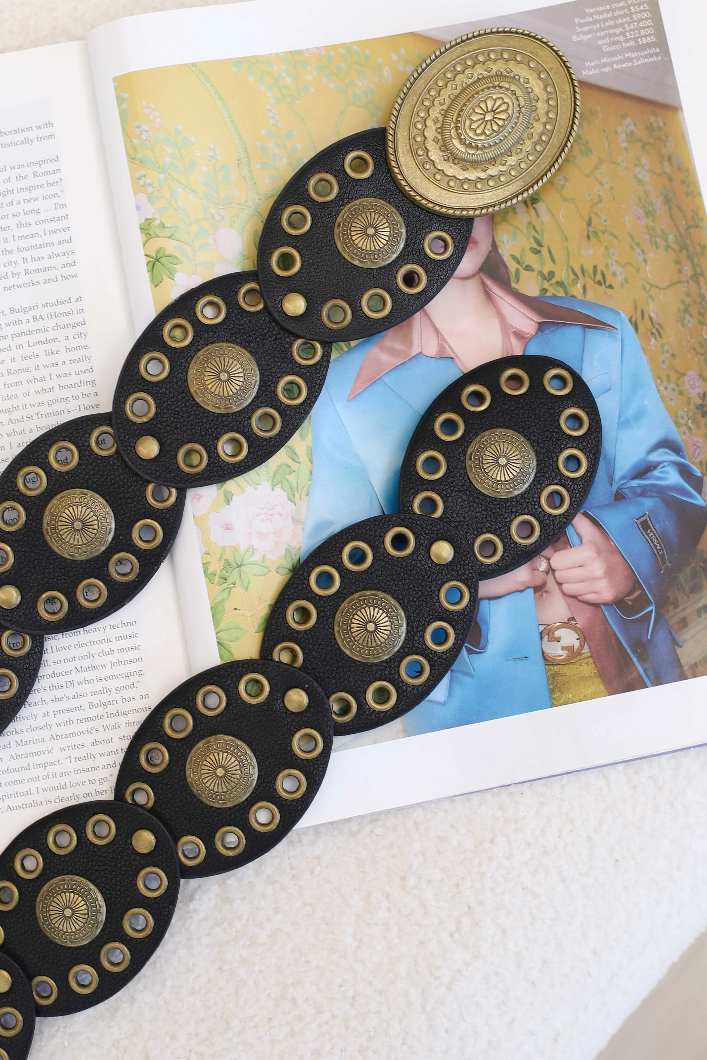 Slate Rivet Gold Buckle Belt - Black sold by Salty Crush product image thumbnail 2