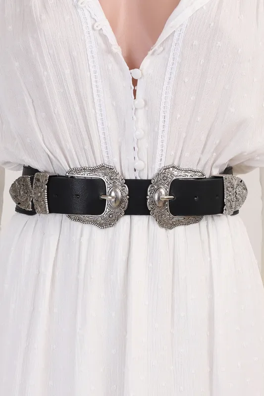 Nash Elasticated Western Buckle Belt - Black sold by Salty Crush