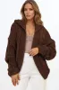 Maple Knit - Chunky Cable Knit Hooded Crop Cardigan in Brown sold by Salty Crush