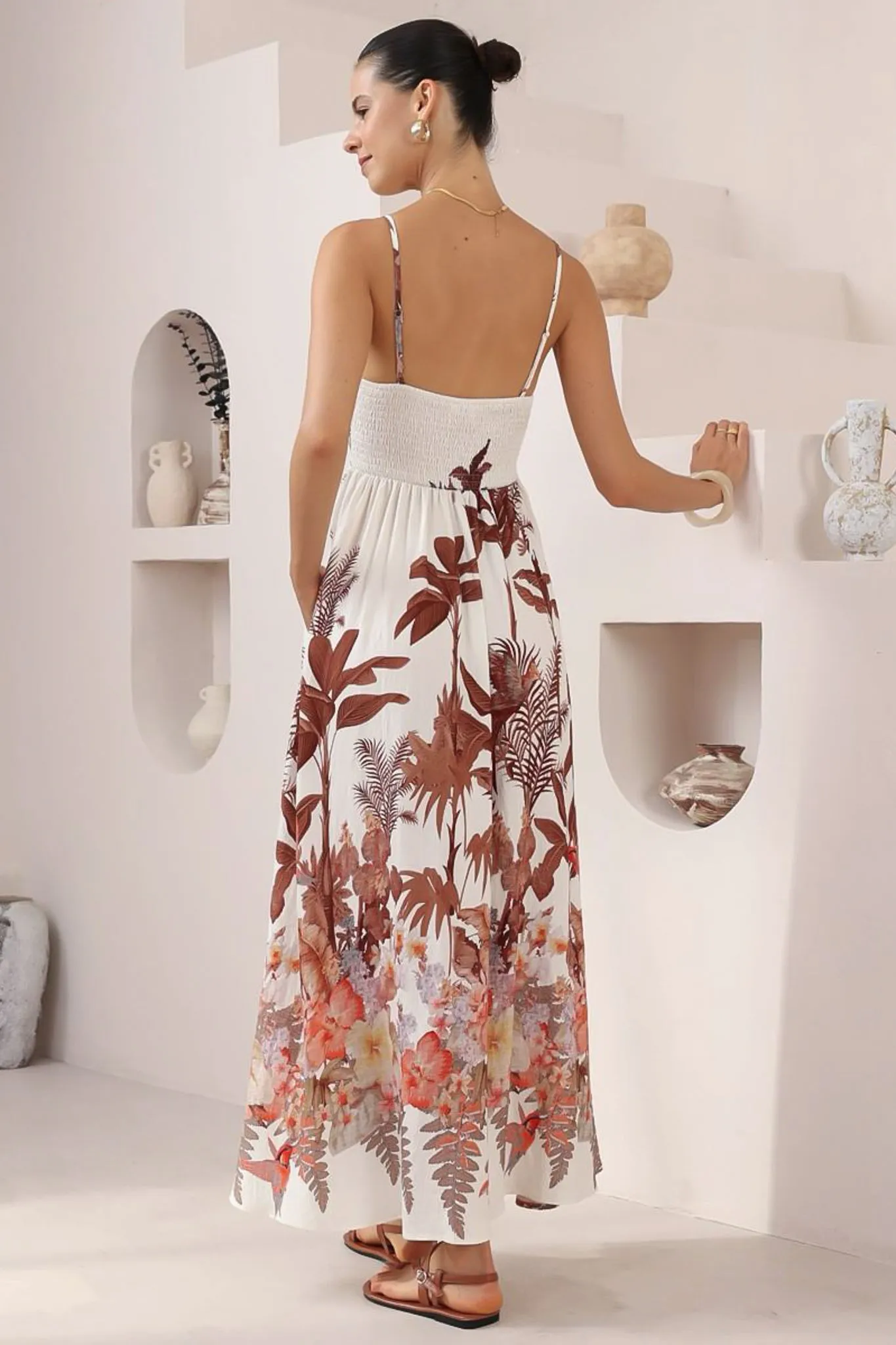 Bonita Maxi Dress: Spaghetti Strap Sun Dress in Azriel Print sold by Salty Crush product image thumbnail 4