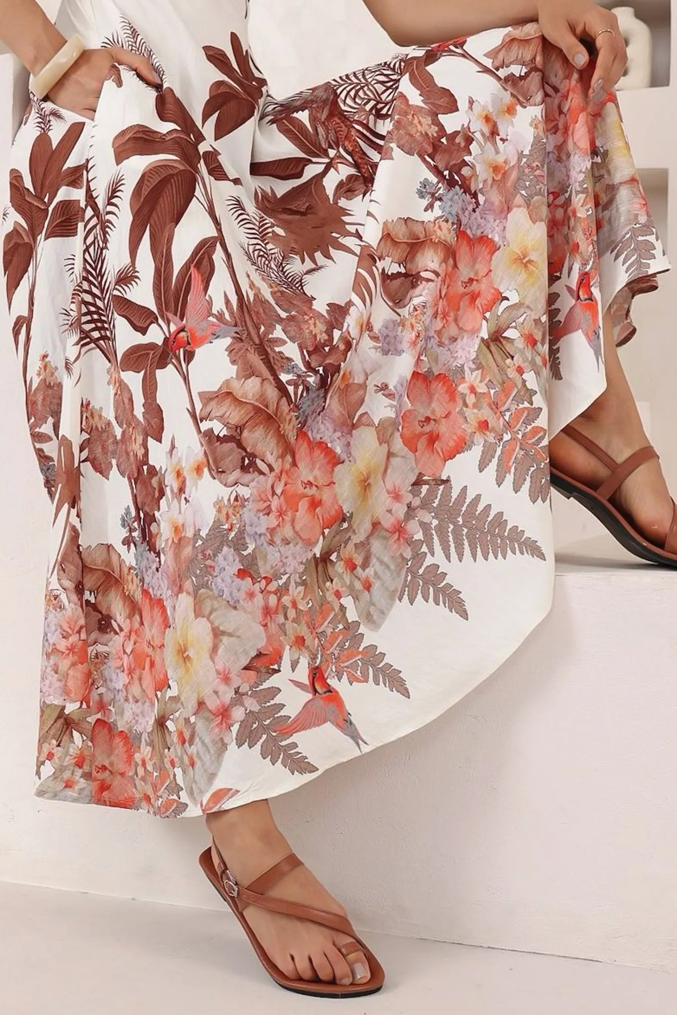 Bonita Maxi Dress: Spaghetti Strap Sun Dress in Azriel Print sold by Salty Crush product image thumbnail 5