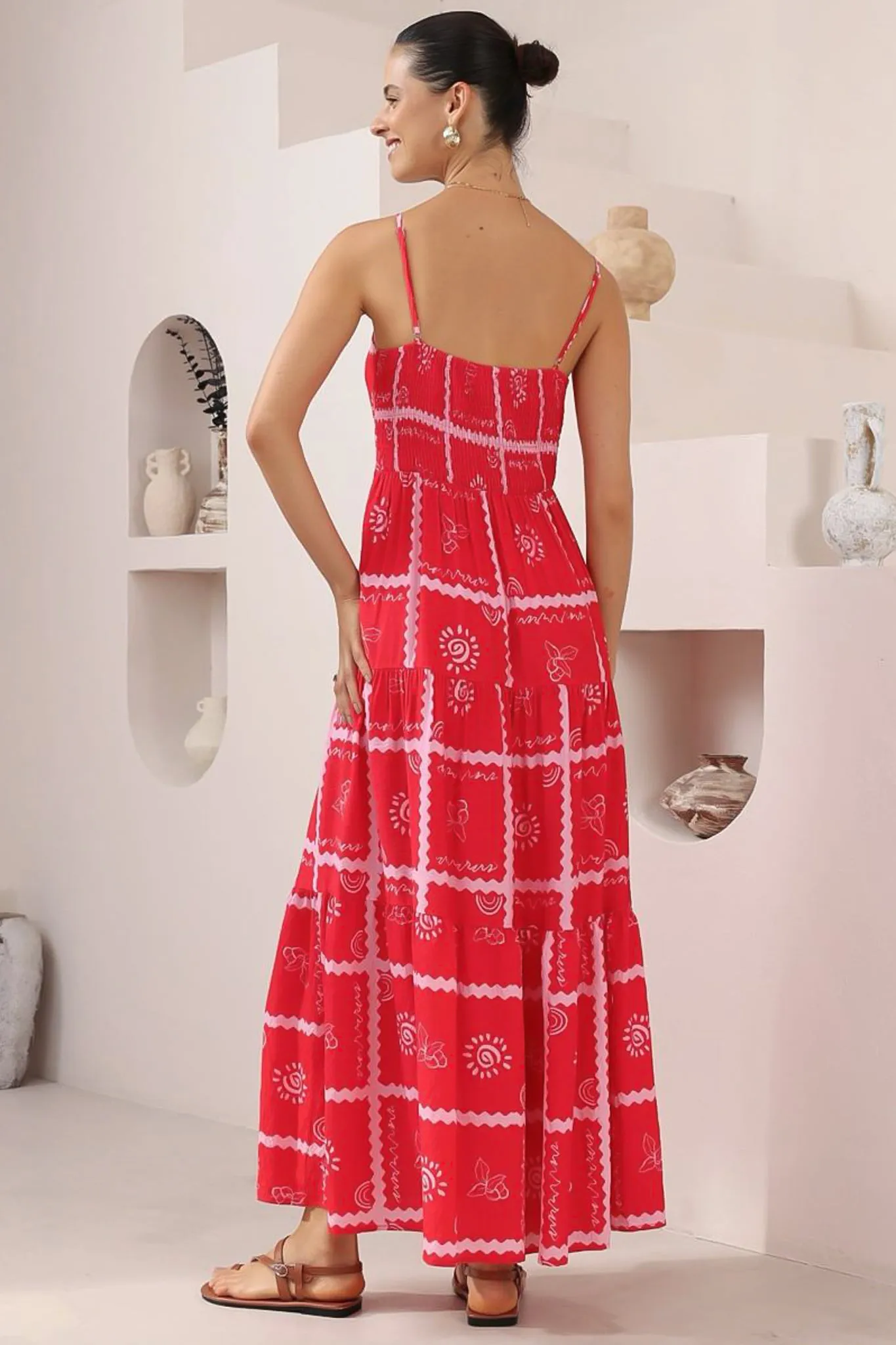 Carlee Maxi Dress - Sun Dress with Bow Detail at the Bust in Cambria Print sold by Salty Crush product image thumbnail 5