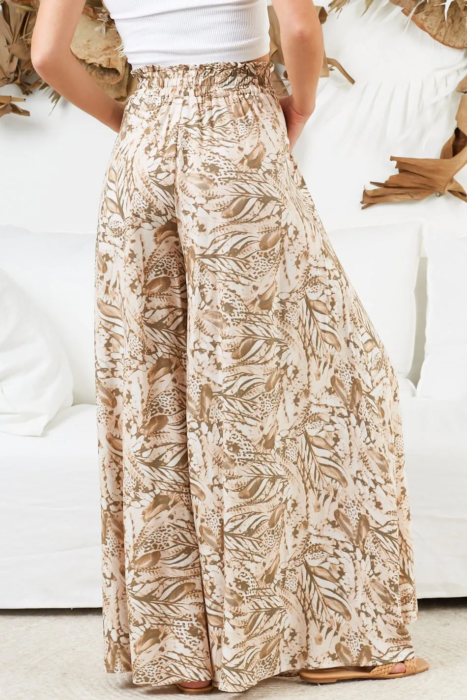 Charli Pants - Paper Bag High Waisted Wide Leg Pants in Akira Print sold by Salty Crush product image thumbnail 3