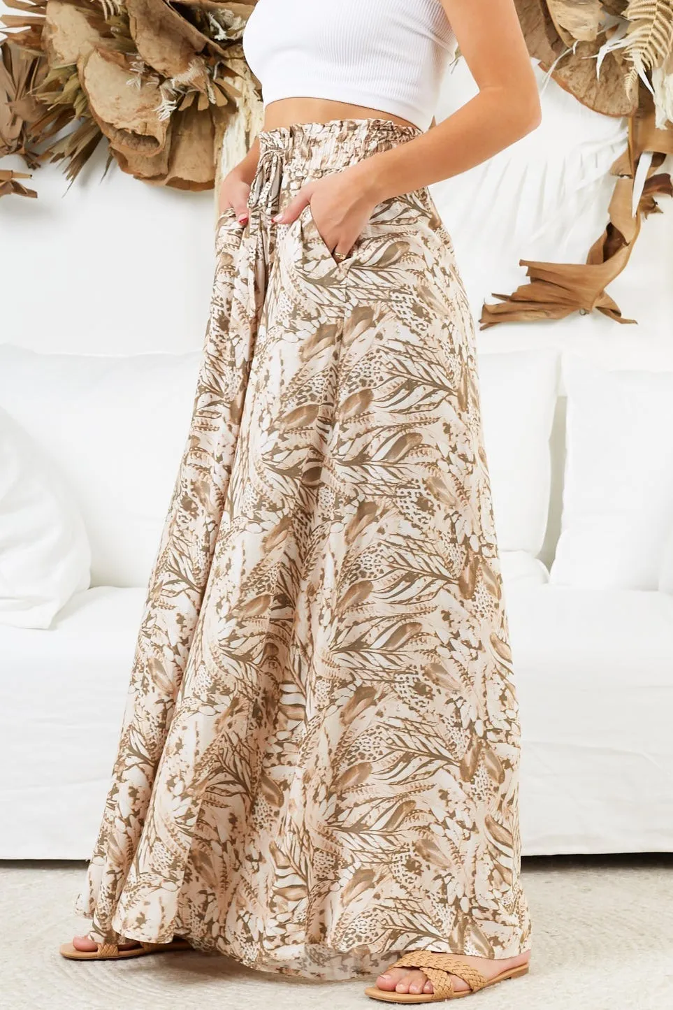 Charli Pants - Paper Bag High Waisted Wide Leg Pants in Akira Print sold by Salty Crush product image thumbnail 2