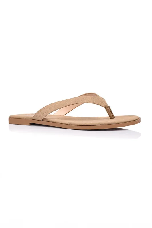 Sascha Casual Thongs - Taupe Micro sold by Salty Crush