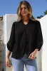 Alyce Shirt - Mandarin Collar Cut Out Detailed Sleeve Button Down in Black sold by Salty Crush