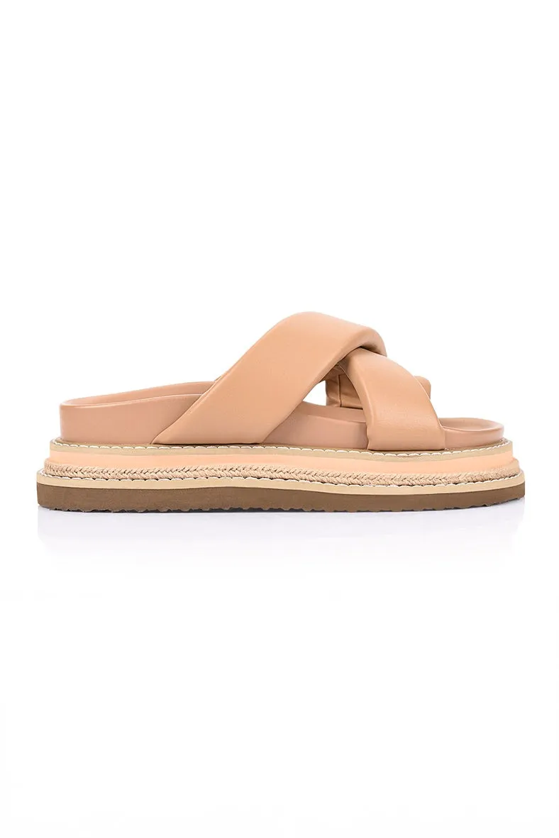 Thelma Flatform Slides - Dark Camel Tan sold by Salty Crush product image thumbnail 3