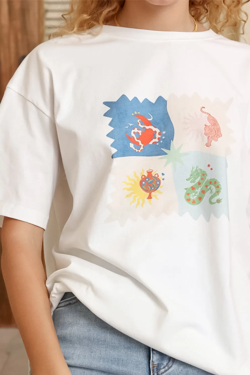 Arion T-Shirt - Crew Neck Relaxed Fit Graphic Tee in Sylas Print sold by Salty Crush product image thumbnail 3