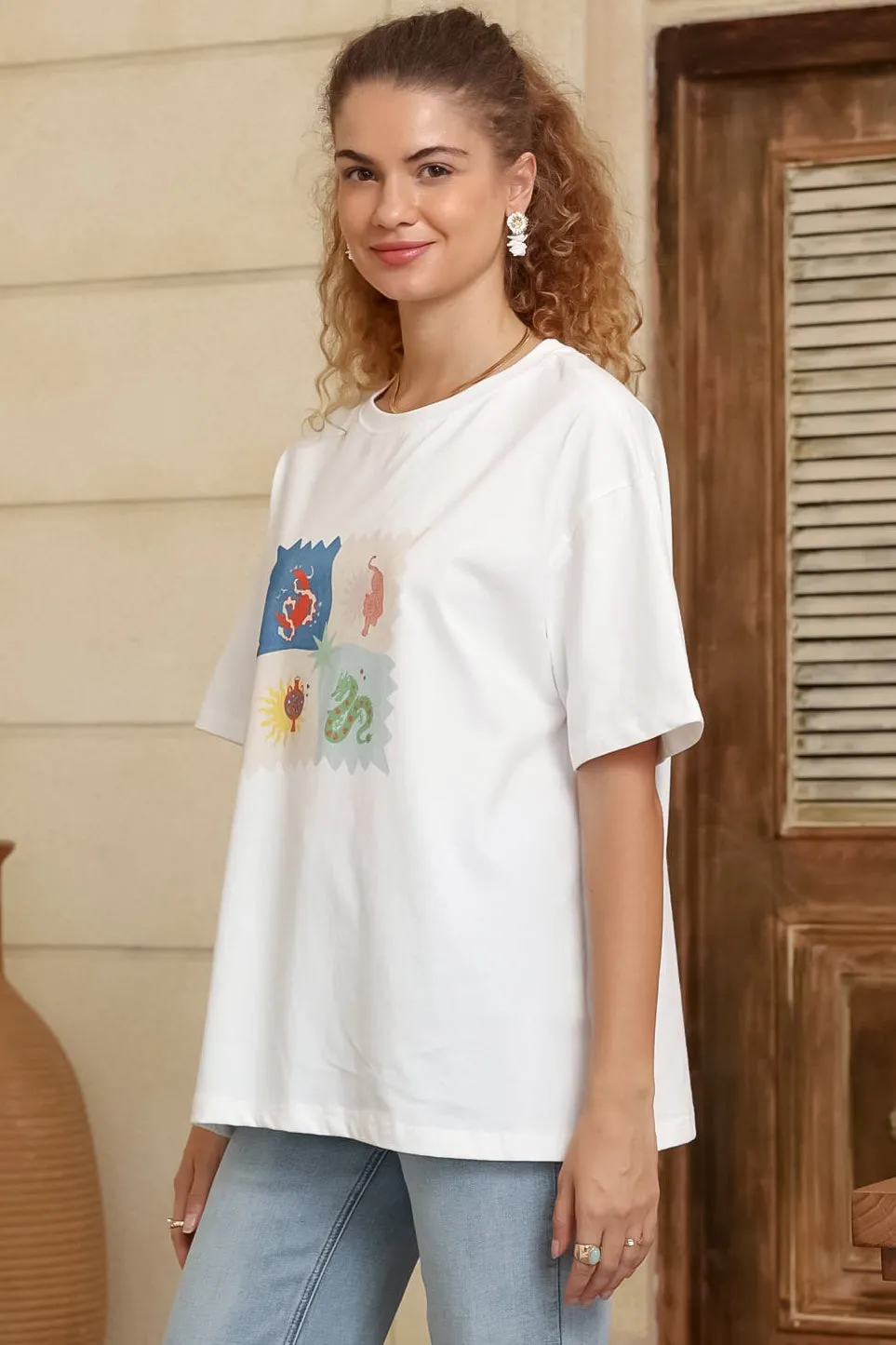 Arion T-Shirt - Crew Neck Relaxed Fit Graphic Tee in Sylas Print sold by Salty Crush product image thumbnail 4