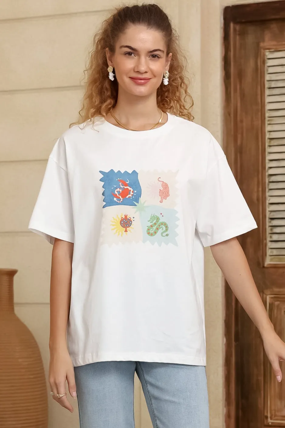 Arion T-Shirt - Crew Neck Relaxed Fit Graphic Tee in Sylas Print sold by Salty Crush product image thumbnail 2