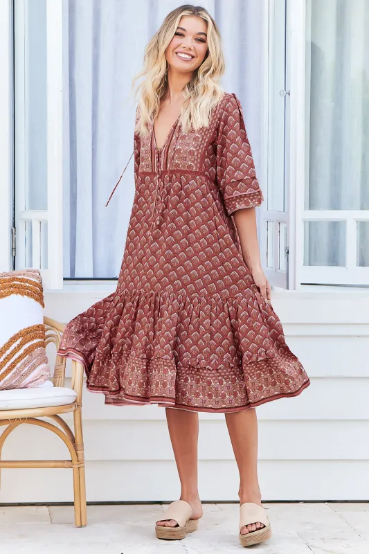 midi prairie dress Sweet 70s cotton midi prairie dress by st tropez – The Pansy Garden