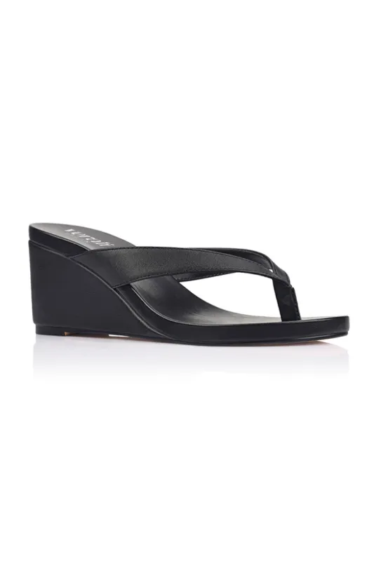 Polly Thong Wedges - Black sold by Salty Crush