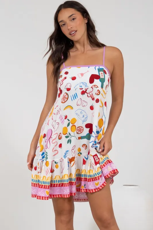 Essie Mini Dress - Sun Dress With Shirred Back In Dolce Vita sold by Salty Crush