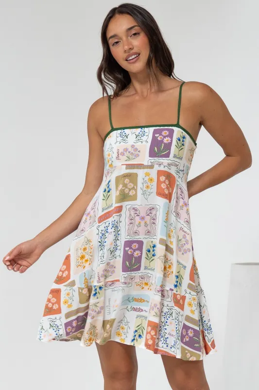 Essie Mini Dress - Sun Dress With Shirred Back In Reina Print sold by Salty Crush