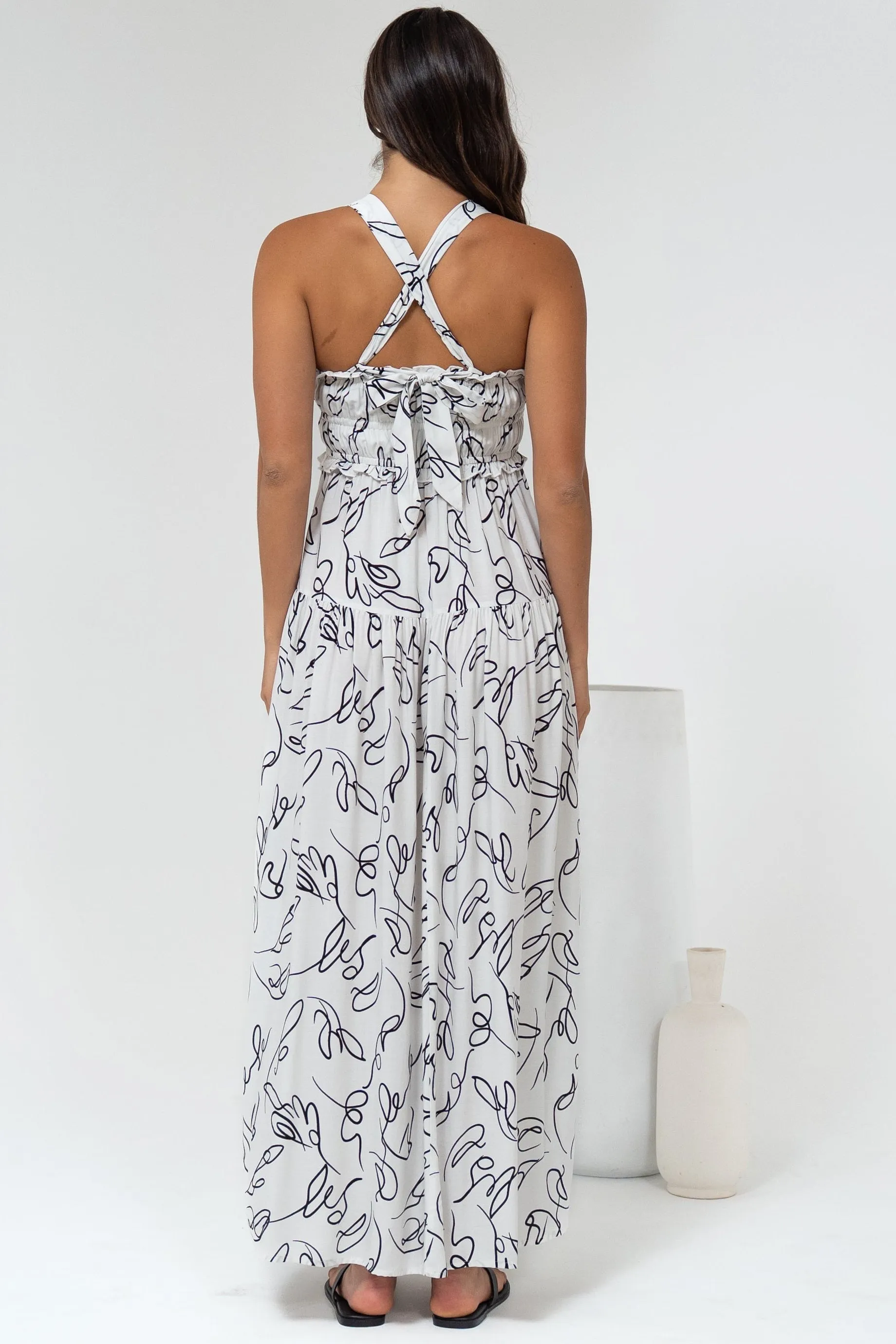 Laurita Maxi Dress - Adjustable Strap Elasticated Bodice Sun Dress in Samson Print sold by Salty Crush product image thumbnail 5
