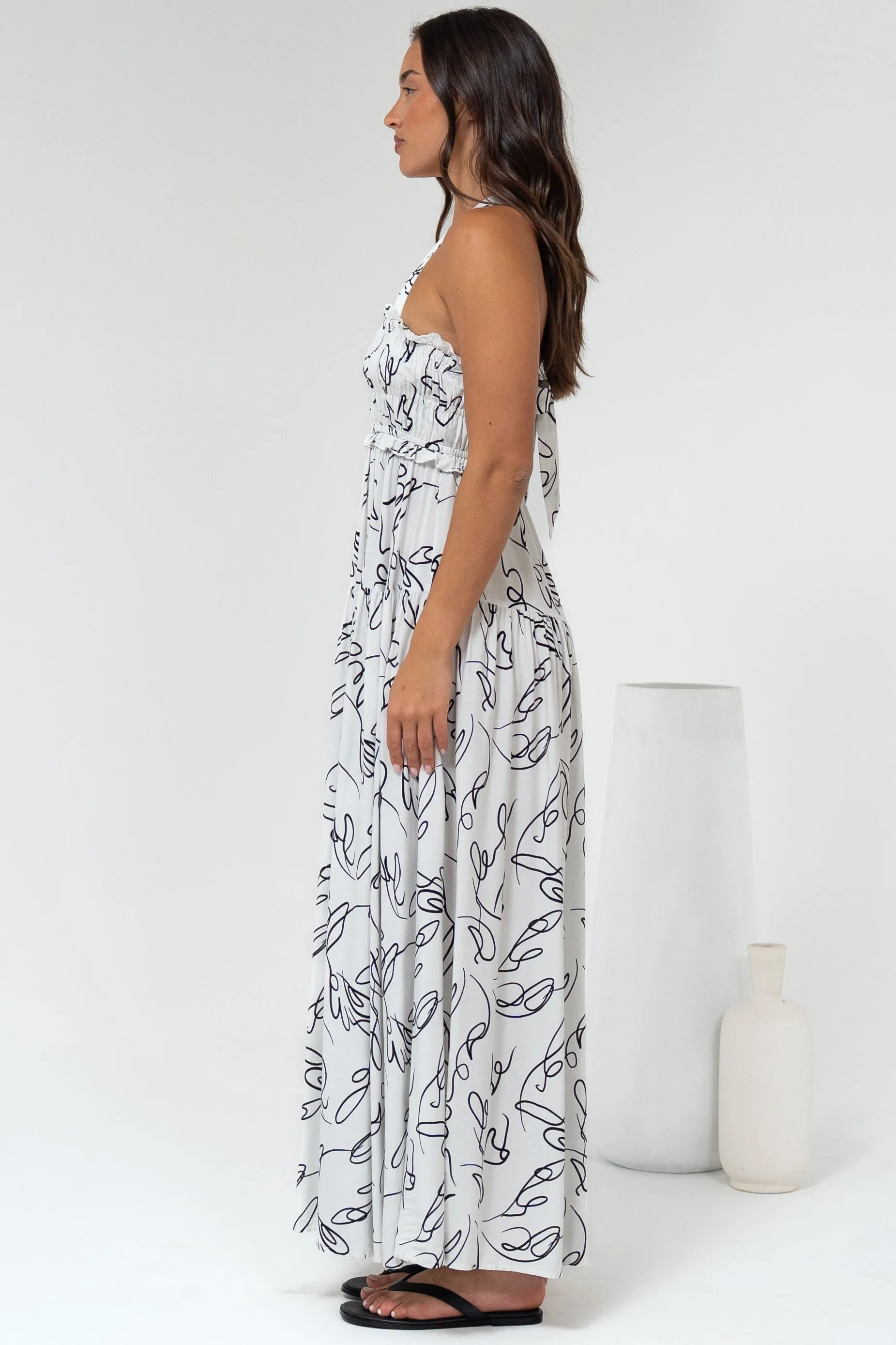 Laurita Maxi Dress - Adjustable Strap Elasticated Bodice Sun Dress in Samson Print sold by Salty Crush product image thumbnail 4