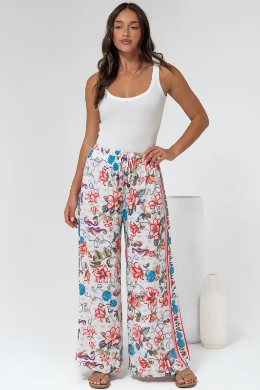Tarin Pants - High Waisted Wide Leg Pants in Safia Print sold by Salty Crush