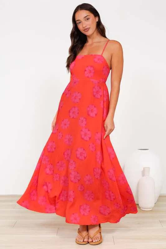Radley Maxi Dress - Empire Line Sun Dress with Adjustable Straps in Sallio Print sold by Salty Crush