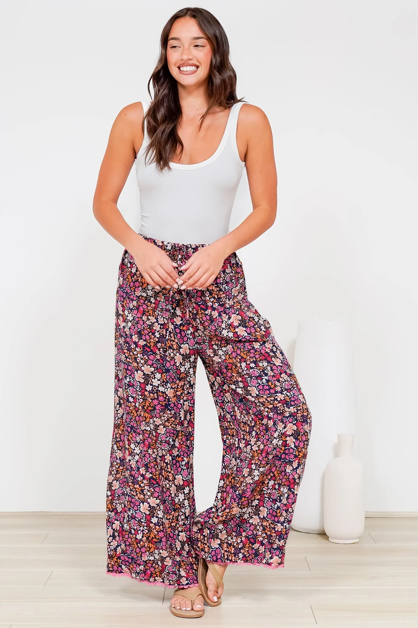Zeolla Pants - High Waisted Wide Leg Pants in Zara Fields Print sold by Salty Crush product image thumbnail 4