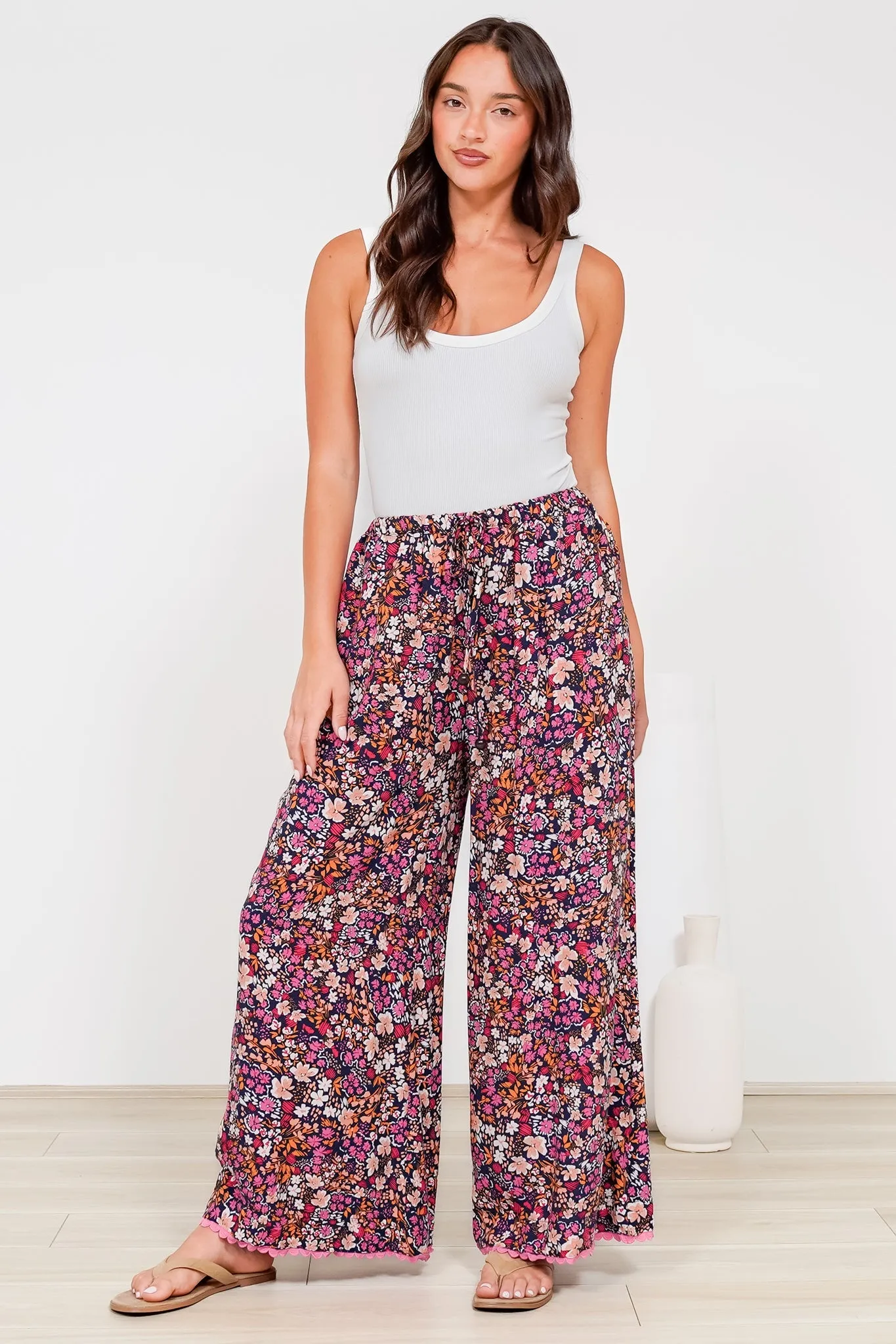 Zeolla Pants - High Waisted Wide Leg Pants in Zara Fields Print sold by Salty Crush product image thumbnail 5