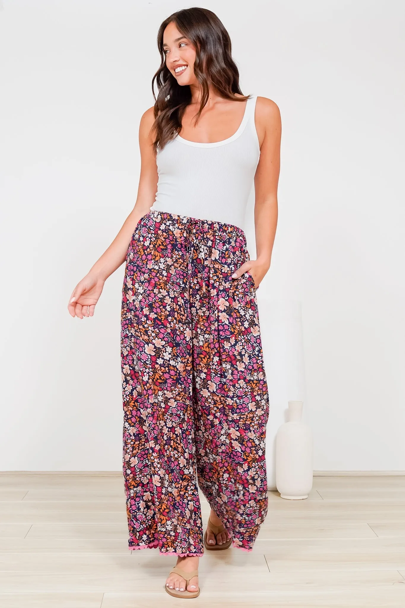 Zeolla Pants - High Waisted Wide Leg Pants in Zara Fields Print sold by Salty Crush product image thumbnail 3