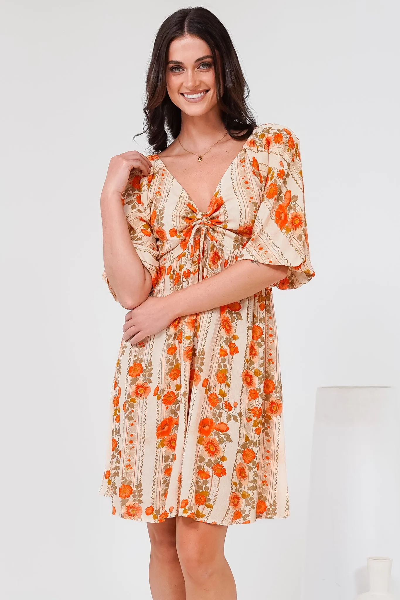 Yanna Mini Dress - On or Off Shoulder A Line Dress with Elasticated Back in Vondrosa Print sold by Salty Crush product image thumbnail 5