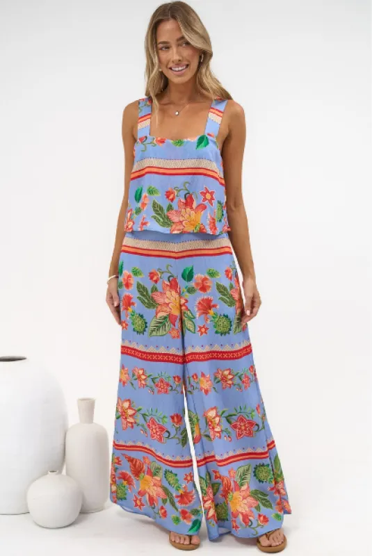 True Jumpsuit - Square Neckline Overall Jumpsuit in Leonora Print made by Salty Crush