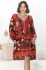 Chella Mini Dress - Slimeline Smock Dress with Neck Tie in Martina Print sold by Salty Crush