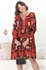 Chella Mini Dress - Slimeline Smock Dress with Neck Tie in Martina Print sold by Salty Crush