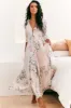 Indiana Maxi Dress - Lace Back Shirred Waist A Line Dress with Handkerchief Hemline in Blooming Bouquet Print sold by Salty Crush