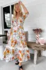 JAASE - Molli Maxi Dress: Button Down A-Line Dress with Tied Sleeves in Dalilah Print sold by Salty Crush