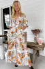JAASE - Molli Maxi Dress: Button Down A-Line Dress with Tied Sleeves in Dalilah Print sold by Salty Crush