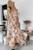JAASE - Molli Maxi Dress: Button Down A-Line Dress with Tied Sleeves in Dalilah Print sold by Salty Crush