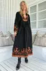 JAASE - Boheme Long Sleeve Midi Dress: Slimline Smock Dress in Emmery Print sold by Salty Crush
